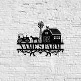 Personalized Farm Life Metal Sign - Wall Art Decor - Personalize Farm Home Sign - Metal Farm Family Name - Farm Decor, Housewarming