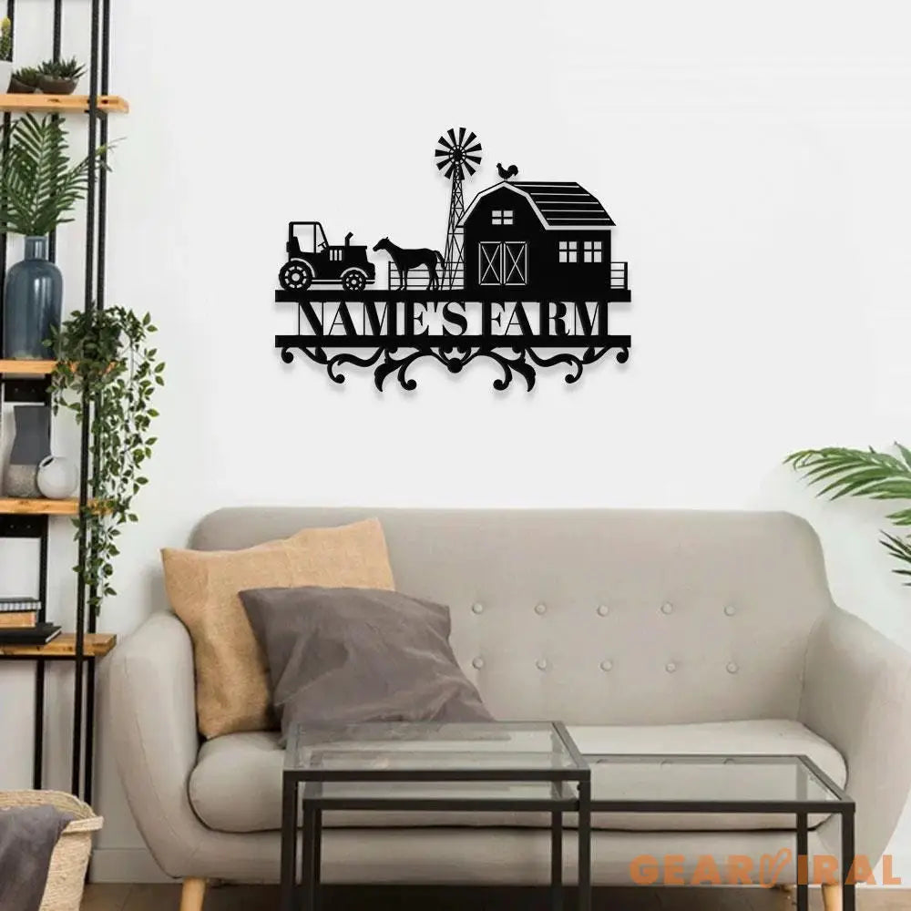 Personalized Farm Life Metal Sign - Wall Art Decor - Personalize Farm Home Sign - Metal Farm Family Name - Farm Decor