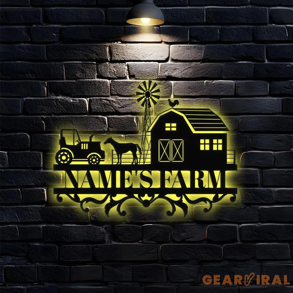 Personalized Farm Life Metal Sign - Wall Art Decor - Personalize Farm Home Sign - Metal Farm Family Name - Farm Decor