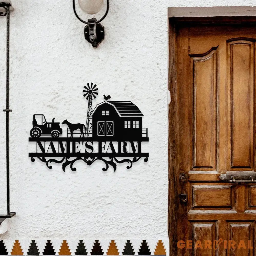 Personalized Farm Life Metal Sign - Wall Art Decor - Personalize Farm Home Sign - Metal Farm Family Name - Farm Decor