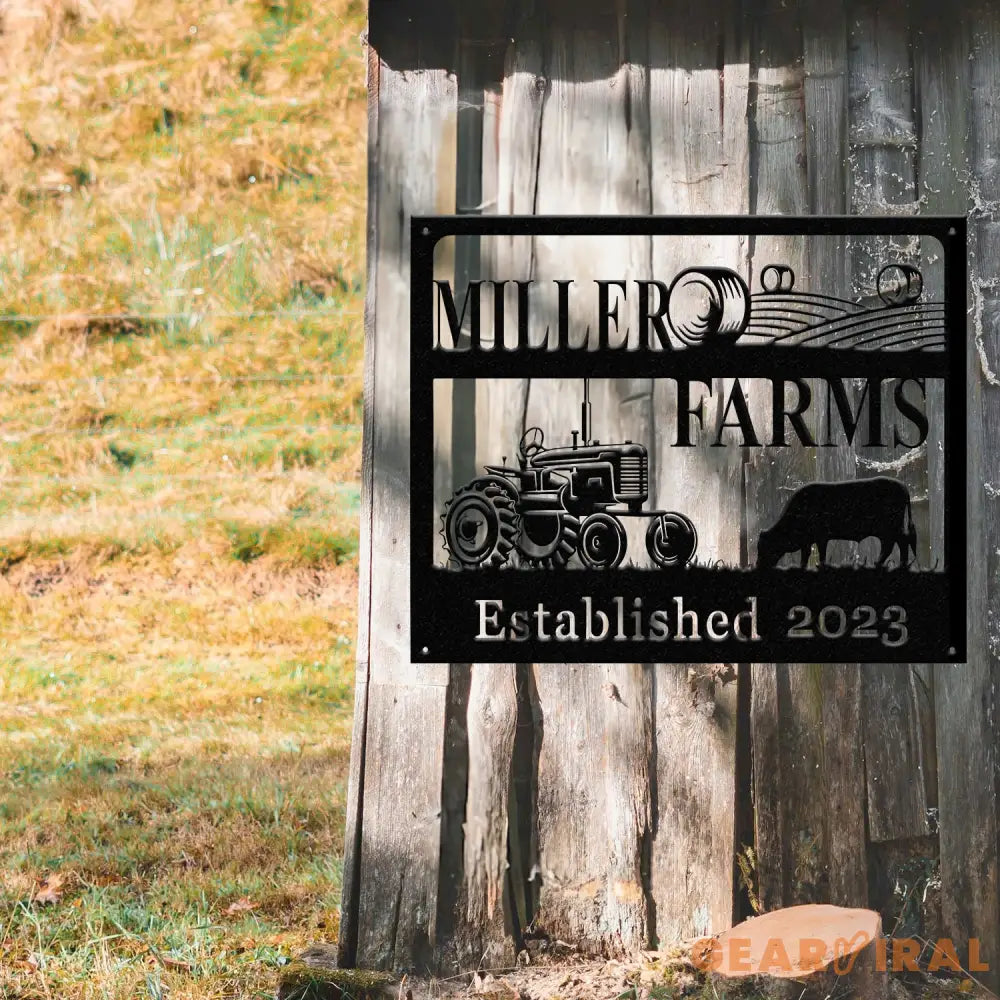 Personalized Farm Sign Custom Metal Farm Decor Tractor Metal Sign Rustic Farmhouse Outdoor Sign Custom Name Metal Sign