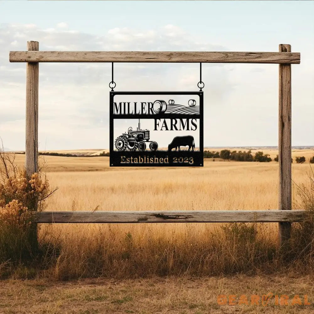 Personalized Farm Sign Custom Metal Farm Decor Tractor Metal Sign Rustic Farmhouse Outdoor Sign Custom Name Metal Sign