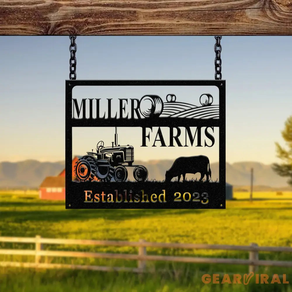 Personalized Farm Sign Custom Metal Farm Decor Tractor Metal Sign Rustic Farmhouse Outdoor Sign Custom Name Metal Sign