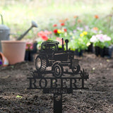 Personalized Farmer Memorial Stake - Metal Stake With Solar Light - Farming Heaven's Fields - Mom Loss | GearViral