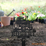 Personalized Farmer Memorial Stake - Metal Stake With Solar Light - Farming Heaven’s Fields - Mom Loss | GearViral