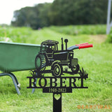 Personalized Farmer Memorial Stake - Metal Stake With Solar Light - Farming Heaven’s Fields - Mom Loss | GearViral