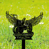 Personalized Farmer on tractor Memorial Stake - Tractor Memorial - Farmer Loss - Metal Stake | GearViral