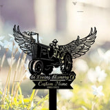 Personalized Farmer on tractor Memorial Stake - Tractor Memorial - Farmer Loss - Metal Stake | GearViral