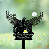Personalized Farmer on tractor Memorial Stake - Tractor Memorial - Farmer Loss - Metal Stake | GearViral