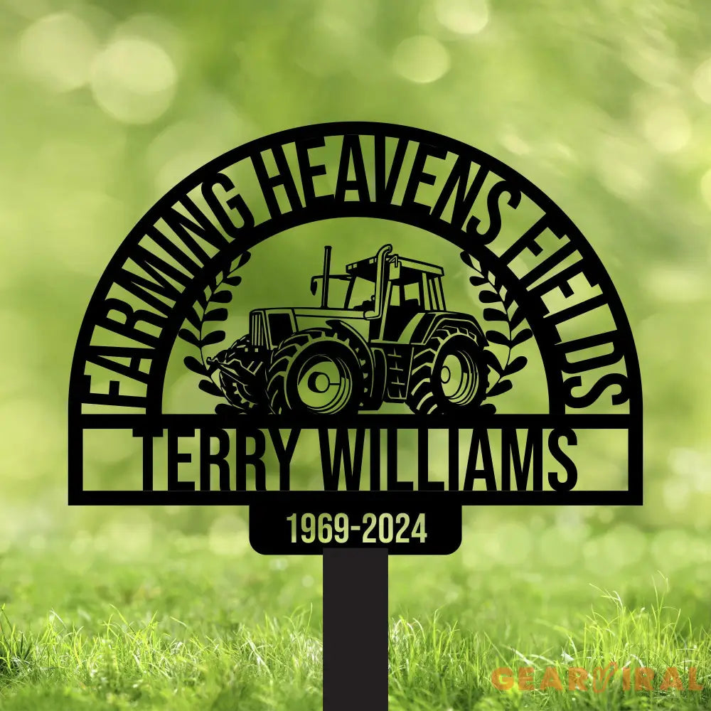 Personalized Farmer Tractor Stake - Farmer Gifts - Farm Garden Metal Yard Art - Farm Garden Decoration | GearViral