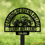 Personalized Farmer Tractor Stake - Farmer Gifts - Farm Garden Metal Yard Art - Farm Garden Decoration | GearViral