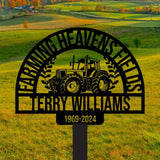 Personalized Farmer Tractor Stake - Farmer Gifts - Farm Garden Metal Yard Art - Farm Garden Decoration | GearViral