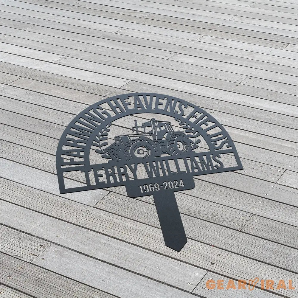 Personalized Farmer Tractor Stake - Farmer Gifts - Farm Garden Metal Yard Art - Farm Garden Decoration | GearViral