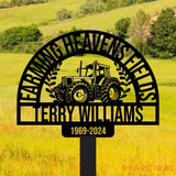 Personalized Farmer Tractor Stake - Farmer Gifts - Farm Garden Metal Yard Art - Farm Garden Decoration | GearViral