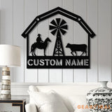 Personalized Farmhouse Metal Sign with Led Lights Custom Metal Farm Wall Art Farm Name sign Metal Barn Sign Farmer Gift