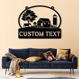Personalized Farmhouse Metal Sign with Led Lights Custom Metal Farm Wall Art Farm Name sign Metal Barn Sign Farmer Gift