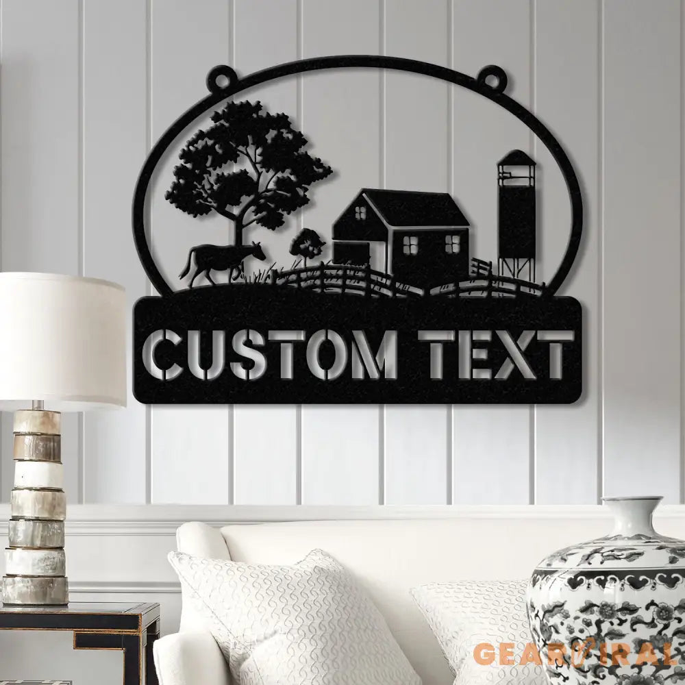 Personalized Farmhouse Metal Sign with Led Lights Custom Metal Farm Wall Art Farm Name sign Metal Barn Sign Farmer Gift