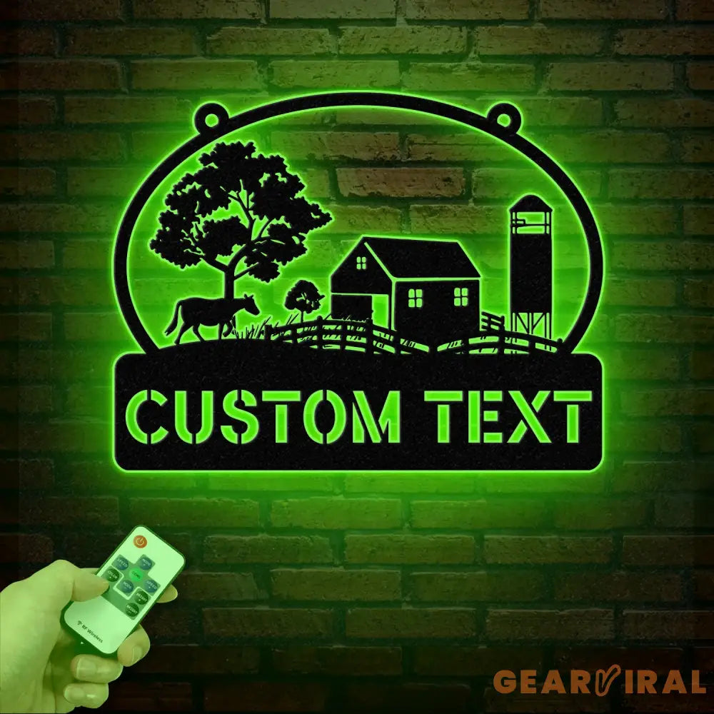 Personalized Farmhouse Metal Sign with Led Lights Custom Metal Farm Wall Art Farm Name sign Metal Barn Sign Farmer Gift