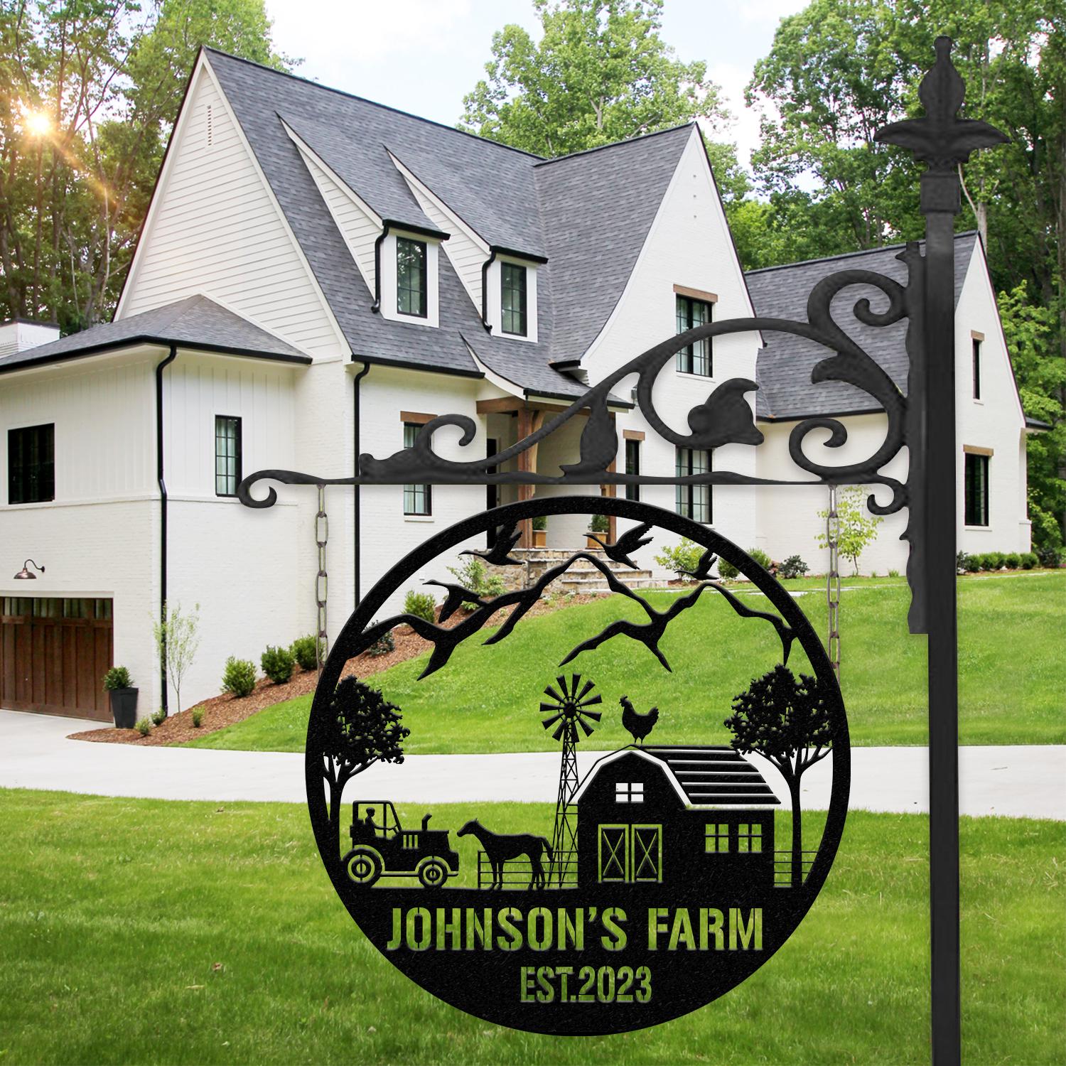 Personalized Farmhouse Sign,Metal Farm Sign,Custom Farm Name Sign,Metal Barn Sign,Ranch metal sign,Farmer Gift,Animal Farm Sign