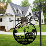 Personalized Farmhouse Sign,Metal Farm Sign,Custom Farm Name Sign,Metal Barn Sign,Ranch metal sign,Farmer Gift,Animal Farm Sign