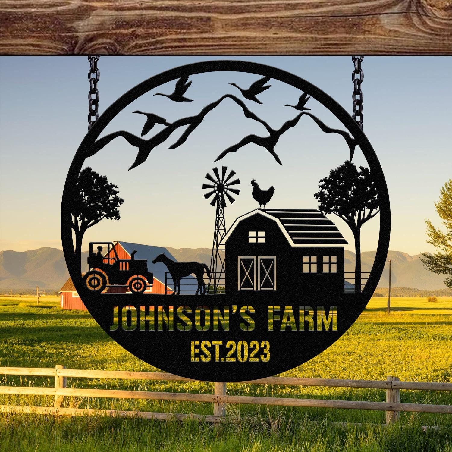Personalized Farmhouse Sign,Metal Farm Sign,Custom Farm Name Sign,Metal Barn Sign,Ranch metal sign,Farmer Gift,Animal Farm Sign