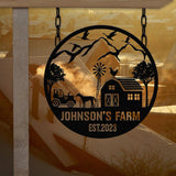 Personalized Farmhouse Sign,Metal Farm Sign,Custom Farm Name Sign,Metal Barn Sign,Ranch metal sign,Farmer Gift,Animal Farm Sign