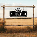 Personalized Farmhouse Tractor Metal Sign - Custom Family Name Sign Rustic Farm Decor Established Plaque for Barn
