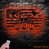 Personalized Fire Fighter Tools Metal Sign LED Lights Fire Department Name Number Laser Cut Metal Decor - Gearviral