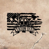 Personalized Fire Fighter Tools Metal Sign LED Lights Fire Department Name Number Laser Cut Metal Decor - Gearviral