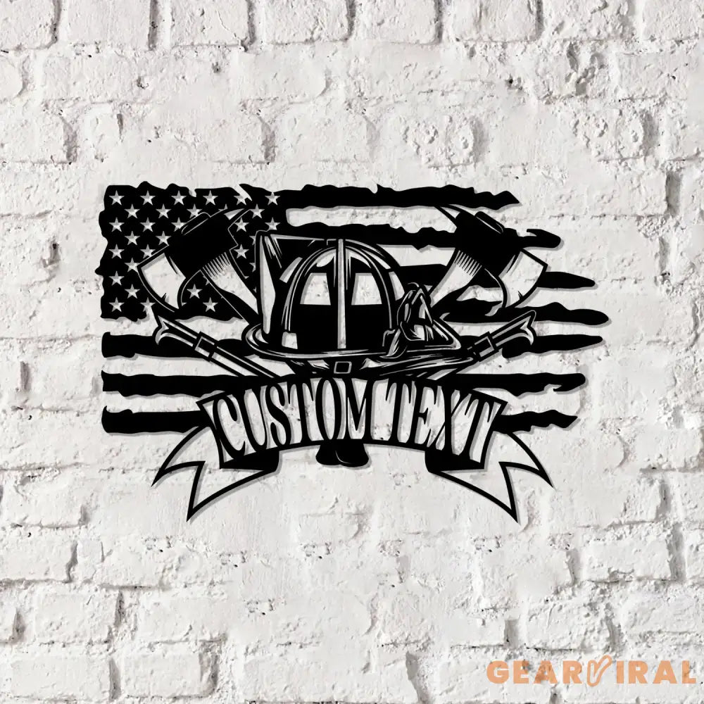 Personalized Fire Fighter Tools Metal Sign LED Lights Fire Department Name Number Laser Cut Metal Decor - Gearviral