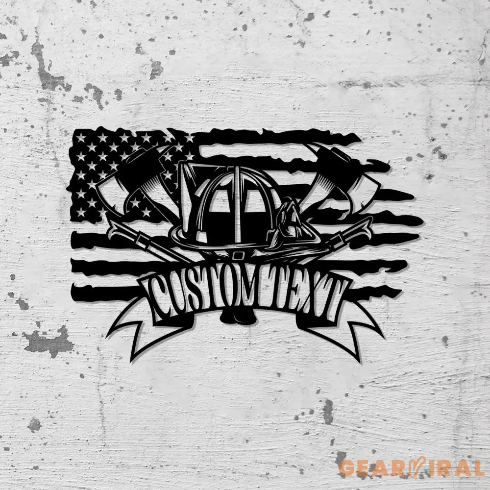 Personalized Fire Fighter Tools Metal Sign LED Lights Fire Department Name Number Laser Cut Metal Decor - Gearviral