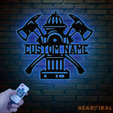Personalized Fire Hydrant Metal Wall Art LED Light Custom Fireman Name Sign FD Home Decor Firefighter Gift Wall Decor
