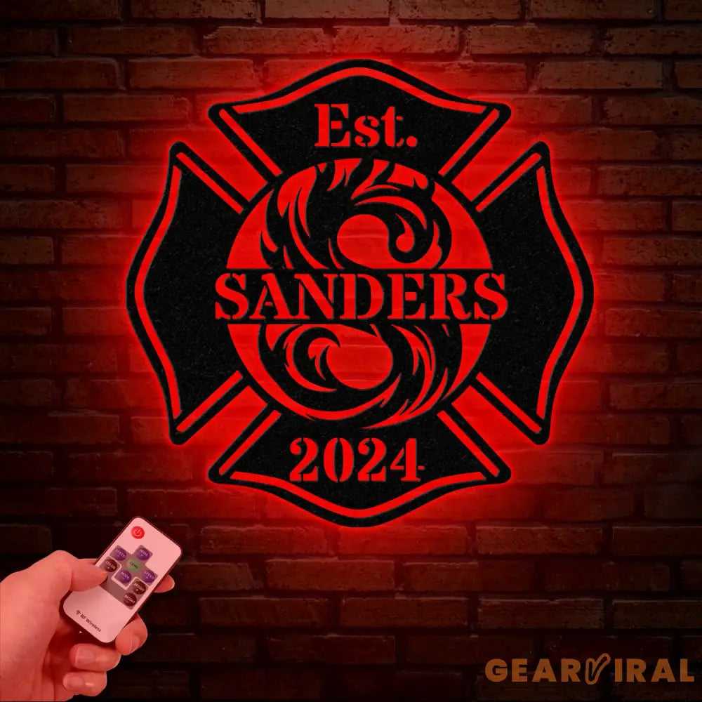 Personalized Firefighter Sign - Custom Metal Maltese Cross Firefighter Gift for Him Fireman Gift for Dad Unique