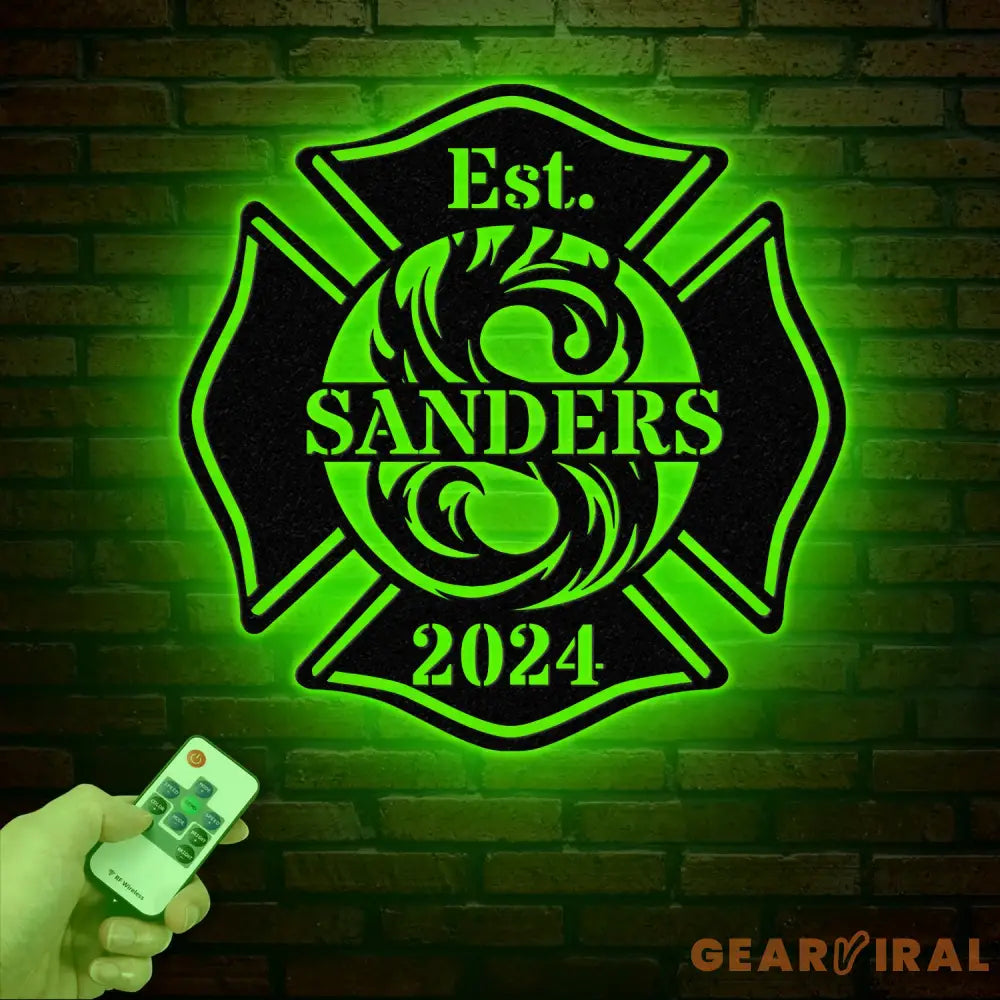 Personalized Firefighter Sign - Custom Metal Maltese Cross Firefighter Gift for Him Fireman Gift for Dad Unique