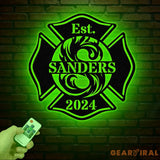 Personalized Firefighter Sign - Custom Metal Maltese Cross Firefighter Gift for Him Fireman Gift for Dad Unique