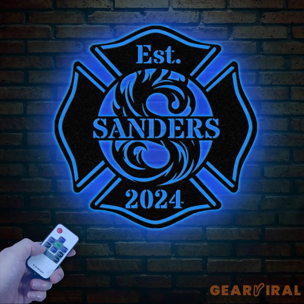 Personalized Firefighter Sign - Custom Metal Maltese Cross Firefighter Gift for Him Fireman Gift for Dad Unique