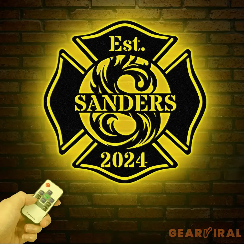 Personalized Firefighter Sign - Custom Metal Maltese Cross Firefighter Gift for Him Fireman Gift for Dad Unique