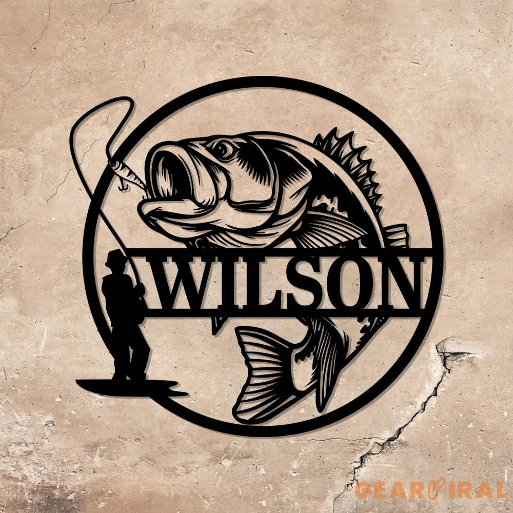Personalized Fish Metal Name Sign Metal Fish Sign Fisherman Gift Wall Hanging - Gearviral