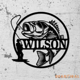 Personalized Fish Metal Name Sign Metal Fish Sign Fisherman Gift Wall Hanging - Gearviral