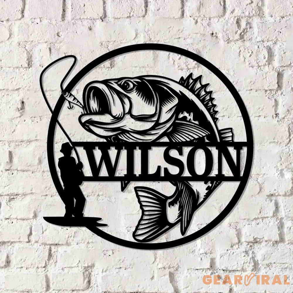 Personalized Fish Metal Name Sign Metal Fish Sign Fisherman Gift Wall Hanging - Gearviral