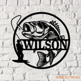 Personalized Fish Metal Name Sign Metal Fish Sign Fisherman Gift Wall Hanging - Gearviral