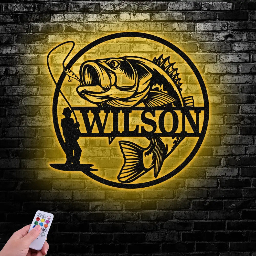 Personalized Fish Metal Name Sign Metal Fish Sign Fisherman Gift Wall Hanging - Gearviral