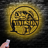 Personalized Fish Metal Name Sign Metal Fish Sign Fisherman Gift Wall Hanging - Gearviral