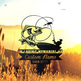 Personalized Fisherman Memorial Stake - Bass Fishing Metal Stake - Sympathy Sign - Grave Marker | GearViral