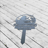 Personalized Fisherman Memorial Stake Metal - Fisher Memorial Gift - Custom Fishing Memorial - Dad Loss Sympathy Sign | GearViral