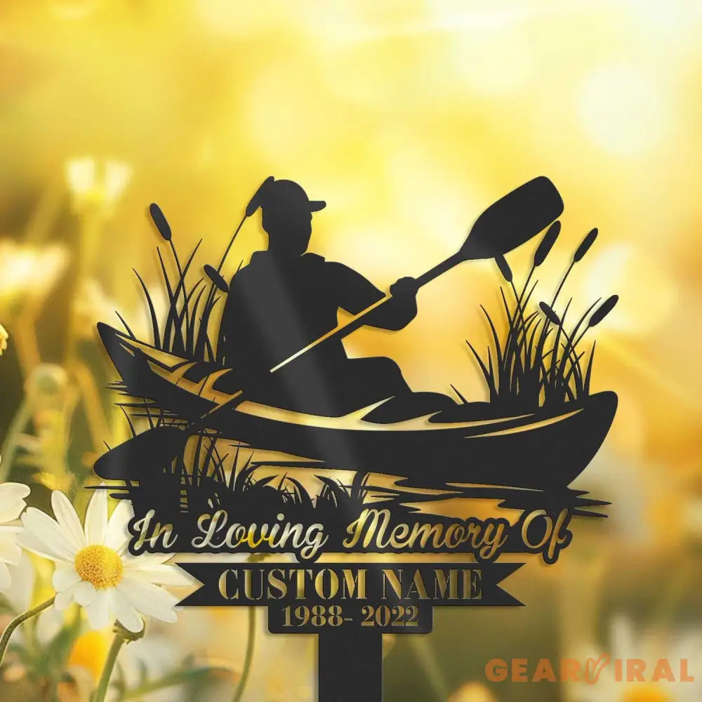 Personalized Fisherman Memorial Stake Metal - Fisher Gift - Custom Fishing Memorial - Fisher Memorial Gift | GearViral