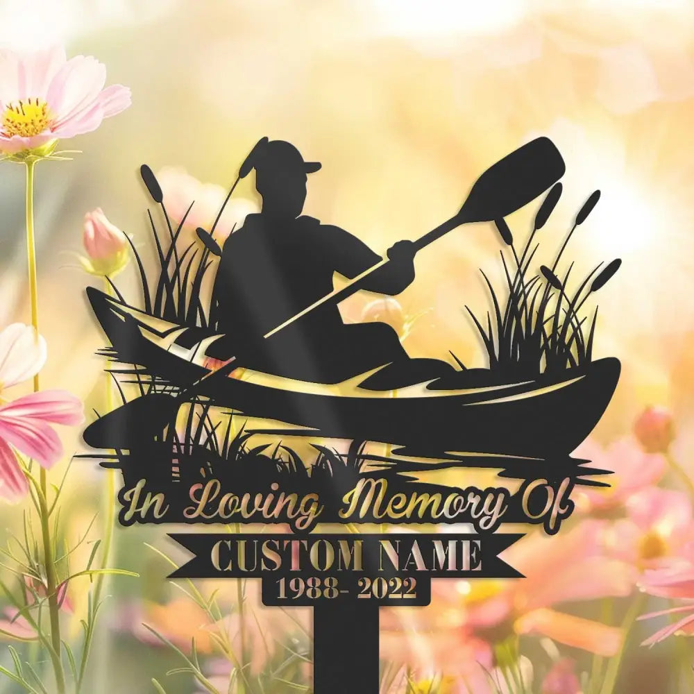 Personalized Fisherman Memorial Stake Metal - Fisher Gift - Custom Fishing Memorial - Fisher Memorial Gift | GearViral
