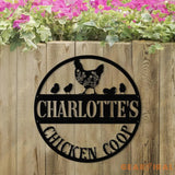 Personalized Floral Chicken Coop Sign with Led Light Hen House Coop Sign Farm Metal Sign Metal Chicken Coop Sign Custom