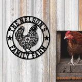 Personalized Floral Chicken Coop Sign with Led Light Hen House Coop Sign Farm Metal Sign Metal Chicken Coop Sign Custom