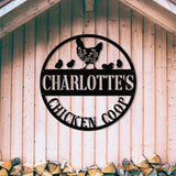 Personalized Floral Chicken Coop Sign with Led Light Hen House Coop Sign Farm Metal Sign Metal Chicken Coop Sign Custom